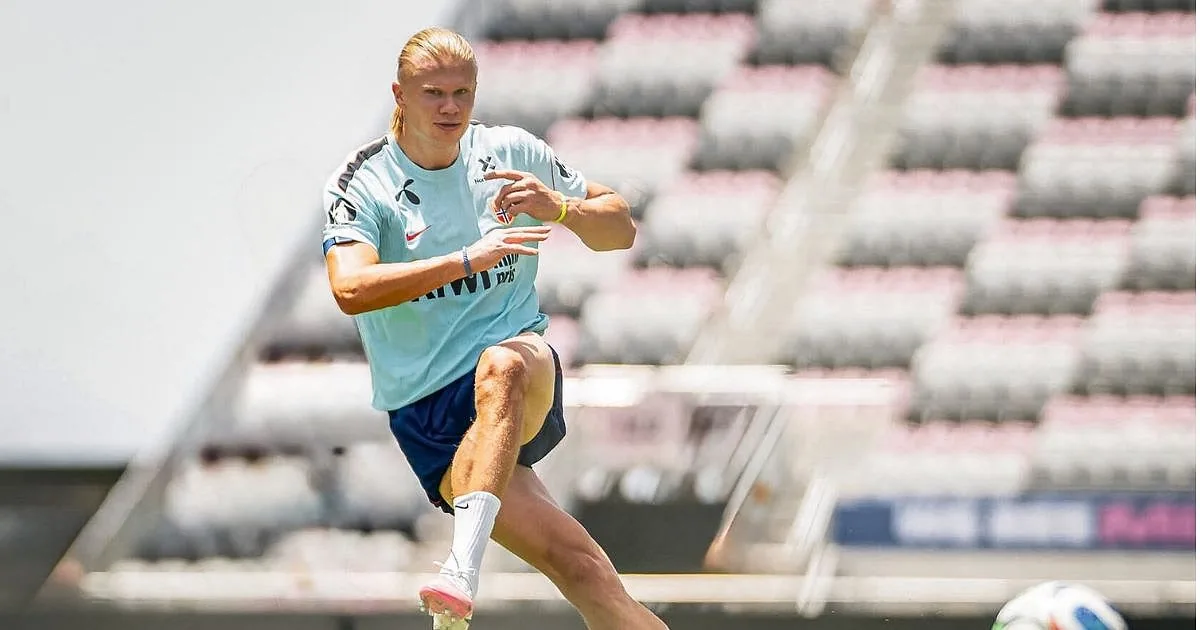 Erling Haaland puts 'all the pressure on England' as on-fire forward downplays Norway's quarter-final chances