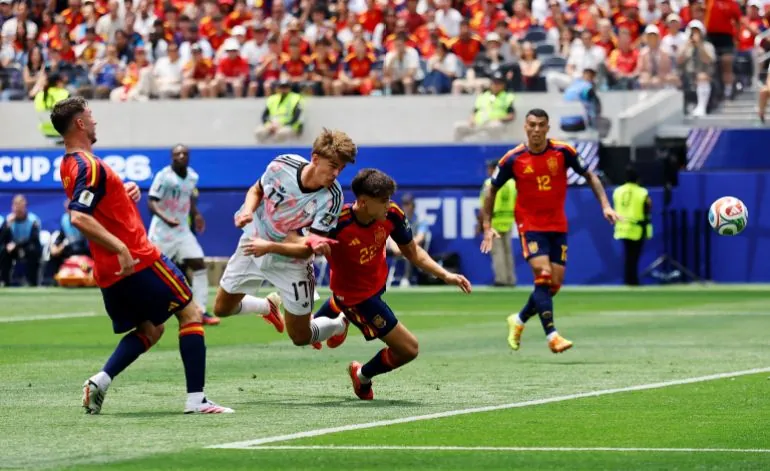 Belgium's Charles De Ketelaere scores their first goa