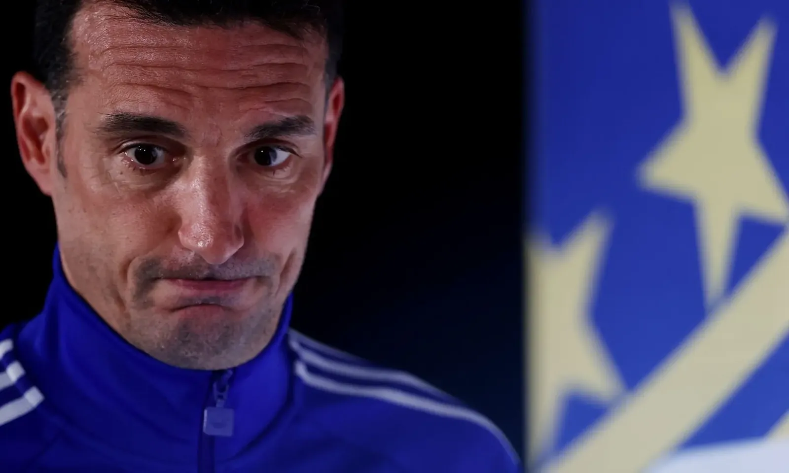 Argentina’s head coach Lionel Scaloni gives an MD-1 press conference at the Atlanta Stadium in Atlanta on July 14, 2026, on the eve of the 2026 World Cup football tournament semi-final match between England and Argentina. —AFP